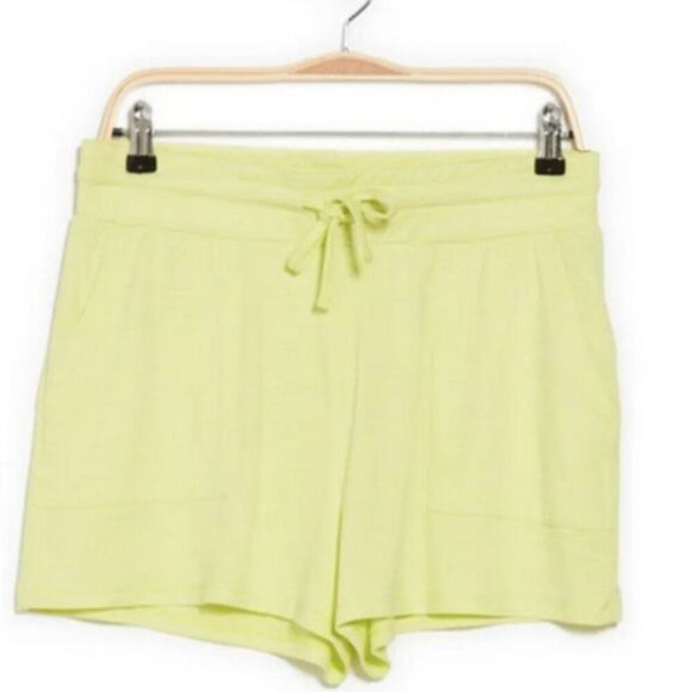 H Halson Studio Space Dye Drawstring Celery Green Shorts